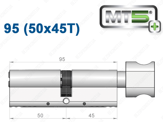Цилиндр Mul-T-Lock MT5+ с тумблером 95 мм (50x45T)