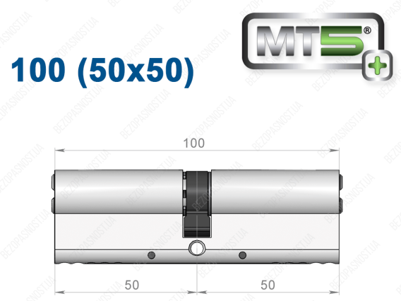 Цилиндр Mul-T-Lock MT5+ ключ-ключ 100 мм (50x50)