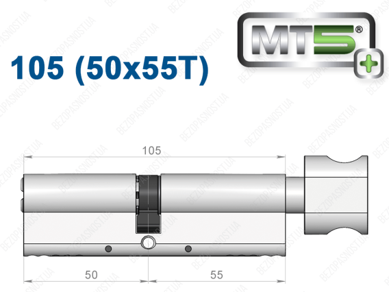 Цилиндр Mul-T-Lock MT5+ с тумблером 105 мм (50x55T)