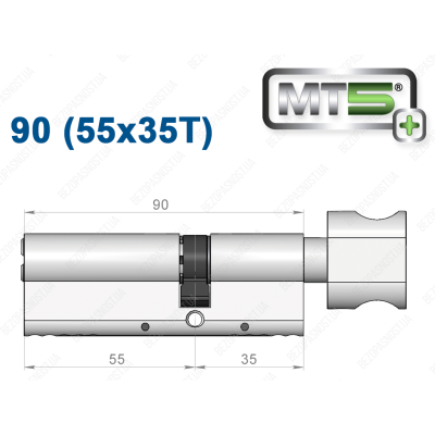 Циліндр Mul-T-Lock MT5+ з тумблером 90 мм (55x35T)