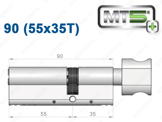 Цилиндр Mul-T-Lock MT5+ с тумблером 90 мм (55x35T)