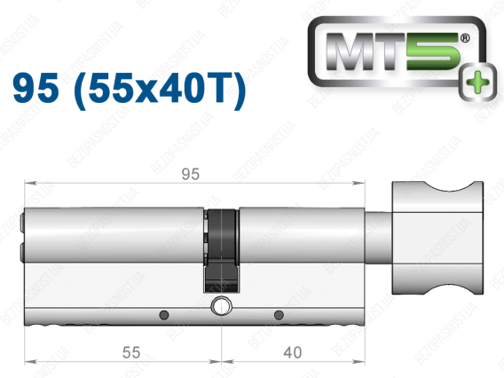 Цилиндр Mul-T-Lock MT5+ с тумблером 95 мм (55x40T)