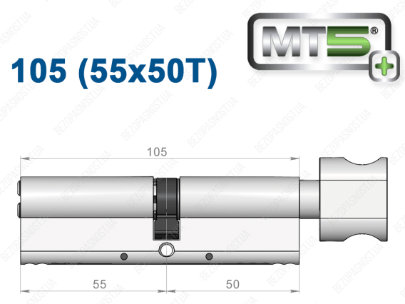 Цилиндр Mul-T-Lock MT5+ с тумблером 105 мм (55x50T)