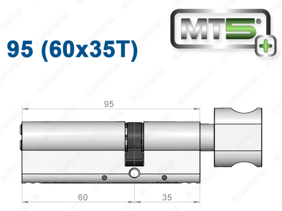 Цилиндр Mul-T-Lock MT5+ с тумблером 95 мм (60x35T)