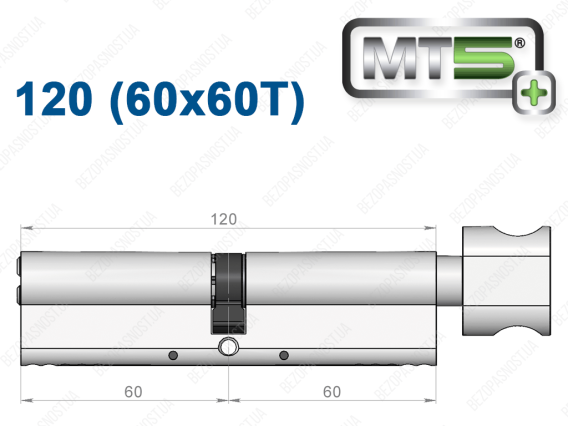 Цилиндр Mul-T-Lock MT5+ с тумблером 120 мм (60x60T)