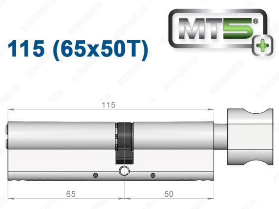 Цилиндр Mul-T-Lock MT5+ с тумблером 115 мм (65x50T)