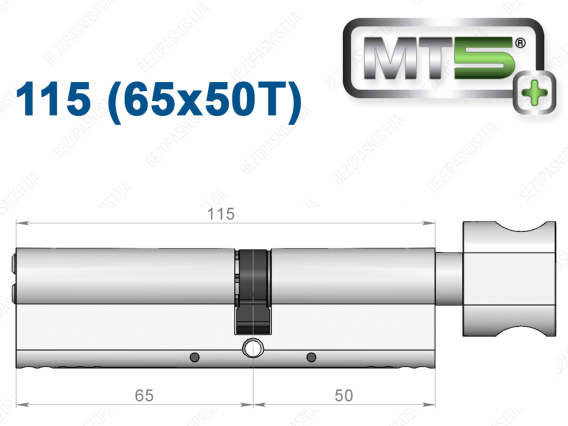 Циліндр Mul-T-Lock MT5+ з тумблером 115 мм (65x50T)