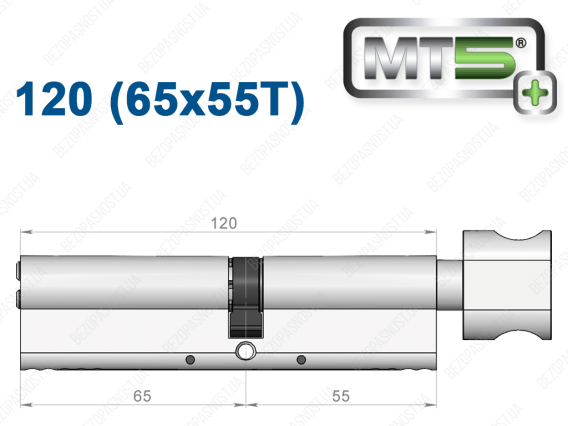 Цилиндр Mul-T-Lock MT5+ с тумблером 120 мм (65x55T)