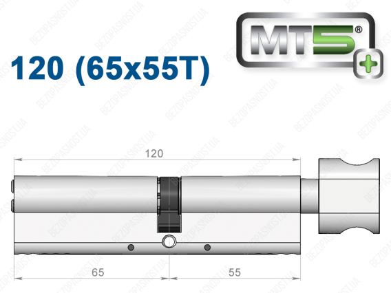 Циліндр Mul-T-Lock MT5+ з тумблером 120 мм (65x55T)