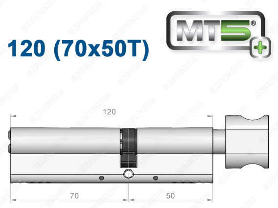 Цилиндр Mul-T-Lock MT5+ с тумблером 120 мм (70x50T)