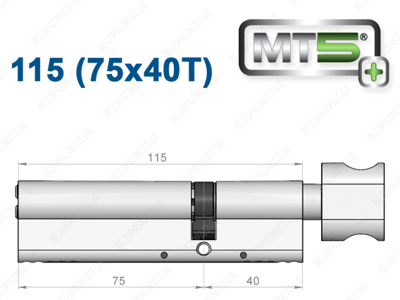 Цилиндр Mul-T-Lock MT5+ с тумблером 115 мм (75x40T)