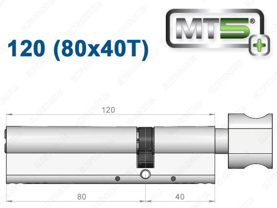 Цилиндр Mul-T-Lock MT5+ с тумблером 120 мм (80x40T)